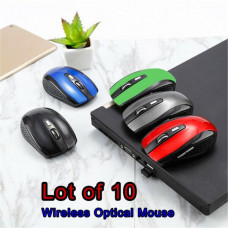 Lot of 10 2.4GHz Wireless Cordless Optical Mouse Mice USB PC Laptop 