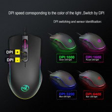 A867RGB luminous gaming mouse wired programming mouse four-speed adjustable