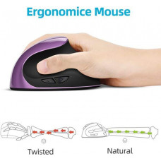 Ergonomic Mouse Wireless,Rechargeable Vertical Mouse with 6 Buttons (Purple)